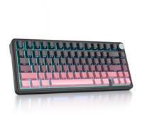 surmen M75 75% Wireless Creamy Keyboard with Gasket, Pre-lubed Triple Mode Bluetooth Mechanical Gaming Keyboard BT5.0/2.4Ghz/USB with Sound Absorbing Pads Hot-Swap(Sunset)