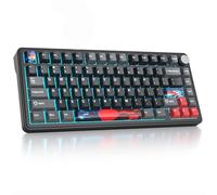 Surmen M75 75% Wireless Creamy Keyboard with Joint, Bluetooth Mechanical Gaming Keyboard Prelubrized BT5.0/2.4Ghz/USB with Sound Absorbing Pads Hot Swap
