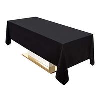 Surmente 60 x 120 Tablecloth for Rectangle Tables Polyester Oblong Table Cloth for Weddings, Banquets, or Restaurants （Black） ...