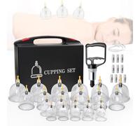 Surmol Cupping Therapy Set Professional Chinese 22 Cup Cupping Kit at Home for Massage Therapy Portable, Cupping Machine Set with Vacuum Magnetic Pump Cellulite Cupping Massage Kit