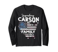 Surname Carson US Flag Carson Last Name Carson Long Sleeve T-Shirt