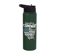 Surname Conway US Flag Conway Last Name Conway Stainless Steel Insulated Water Bottle