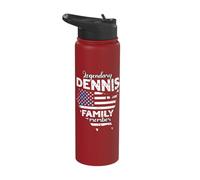 Surname Dennis US Flag Dennis Last Name Dennis Stainless Steel Insulated Water Bottle