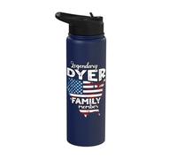 Surname Dyer US Flag Dyer Last Name Dyer Stainless Steel Insulated Water Bottle
