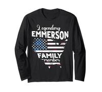 Surname Emmerson US Flag Emmerson Last Name Emmerson Long Sleeve T-Shirt