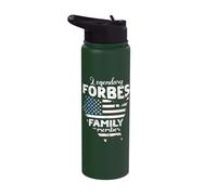 Surname Forbes US Flag Forbes Last Name Forbes Stainless Steel Insulated Water Bottle