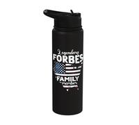 Surname Forbes US Flag Forbes Last Name Forbes Stainless Steel Insulated Water Bottle