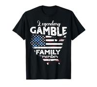Surname Gamble US Flag Gamble Last Name Gamble T-Shirt