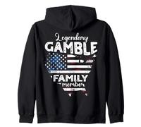 Surname Gamble US Flag Gamble Last Name Gamble Zip Hoodie