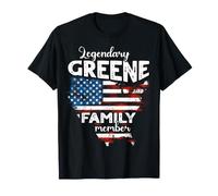 Surname Greene US Flag Greene Last Name Greene T-Shirt