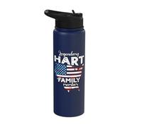 Surname Hart US Flag Hart Last Name Hart Stainless Steel Insulated Water Bottle