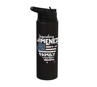 Surname Jimenez US Flag Jimenez Last Name Jimenez Stainless Steel Insulated Water Bottle