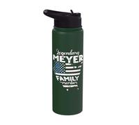 Surname Meyer US Flag Meyer Last Name Meyer Stainless Steel Insulated Water Bottle