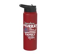 Surname Murray US Flag Murray Last Name Murray Stainless Steel Insulated Water Bottle