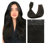 SURNEL Injected Tape in Hair Extensions 22 Inch Darkest Brown Natural Real Hair Extension Upgraded Seamless Remy Invisible Skin Weft Straight 20 Pcs 50g(#2-22)
