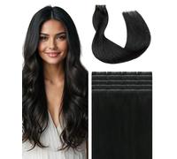 SURNEL Injected Tape in Hair Extensions 22 Inch Natural Black Natural Real Hair Extension Upgraded Seamless Remy Invisible Skin Weft Straight 20 Pcs 50g(#1B-22)