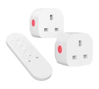 SURNICE Remote Control Plug Socket, 13A/3120W Wireless Plug Remotes Switch, 80m/260Ft Operating Range, 2 Pack Sockets and 1 Remote