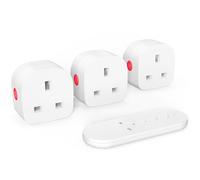 SURNICE Remote Control Plug Socket, 13A/3120W Wireless Plug Remotes Switch, 80m/260Ft Operating Range , 3 Pack Sockets and 1 Remote