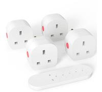 SURNICE Remote Control Plug Socket, 13A/3120W Wireless Plug Remotes Switch, 80m/260Ft Operating Range,4 Pack Sockets and 1 Remote