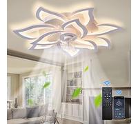 SUROTET ZASTION Ceiling Fan with Light,Modern Indoor Flush Mount Ceiling Fan with Dimmable LED Light and Remote Control 3 Color Temperatures 6 Gear Wind Speed for Kids Room Bedroom 100W 32in7in