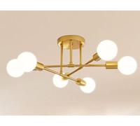 Surpars House Sputnik Chandelier Mid-Century Ceiling Light 6 Lights,Gold