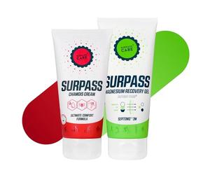 SURPASS Cycling Bundle - Pro Chamois Cream for Cyclists & Magnesium Gel for Muscles, Anti Chafing, Chub Rub, Muscle Recovery for Athletes, Leg Pain Relief After-Ride (200+170ml)