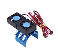 SURPASS HOBBY A2 Dual Fan Aluminum 540 Noninductive Motor Radiator Cooling System for HSP RC Motor Vehicles 540 Motor Blue Red Orange Optional 60x40x30mm (Blue)