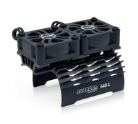 Surpass Hobby RC Motor Cooling Fans 30mm Twin Fan with Metal Heatsink for 1/8 1/10 RC Car 3650 3660 540 550 Brushless Motor (Black)