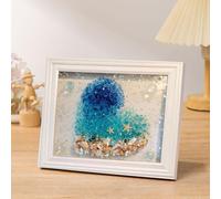 Surperfect Sea Glass Art Kit for Adults, DIY Ocean Theme Resin Craft Kit with Sea Turtle Design, Create Beach Style Sea Glass Wall Art, Coastal Home Décor Painting Kit (C)