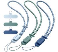 SURPHY 3 Pack Phone Wrist Strap, with CellPhone Tether Tab, Adjustable Phone Lanyard Anti-Theft Phone Strap, Cloud Blue & Blue Jay & Green