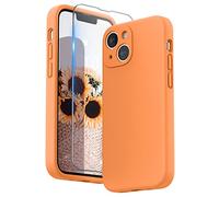SURPHY Liquid Silicone Case for iPhone 13 mini Case, Individual Protection for Each Lens Shockproof Rubber Full Body Thickened Design for iPhone 13 mini 5.4 inch 2021, Marigold Orange