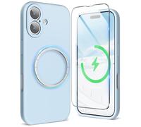 SURPHY Magnetic for iPhone 17 Case, Upgraded [Full Camera Protection] [Liquid Silicone] Shockproof Gel Rubber Phone Case for iPhone 17 6.3 inch 2025, Cloud Blue