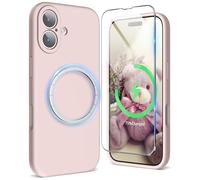 SURPHY Magnetic for iPhone 17 Case, Upgraded [Full Camera Protection] [Liquid Silicone] Shockproof Gel Rubber Phone Case for iPhone 17 6.3 inch 2025, Pink Sand
