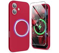 SURPHY Magnetic for iPhone 17 Case, Upgraded [Full Camera Protection] [Liquid Silicone] Shockproof Gel Rubber Phone Case for iPhone 17 6.3 inch 2025, Red