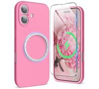 SURPHY Magnetic for iPhone 17 Case, Upgraded [Full Camera Protection] [Liquid Silicone] Shockproof Gel Rubber Phone Case for iPhone 17 6.3 inch 2025, Pink
