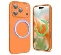SURPHY Magnetic for iPhone 17 Pro Case, Upgraded [Full Camera Protection] [Liquid Silicone] Shockproof Gel Rubber Phone Case for iPhone 17 Pro 6.3 inch 2025, Orange