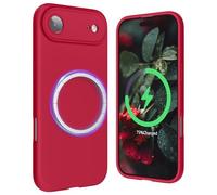 SURPHY Magnetic for iPhone Air Case, Upgraded [Full Camera Protection] [Liquid Silicone] Shockproof Gel Rubber Phone Case for iPhone 17 Air 6.5 inch 2025, Red