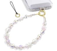 SURPHY Phone Charm, Crystal Beaded Anti-Lost Wrist Strap with Keychain & Tether Tab, Phone Chain Wrist Lanyard for iPhone Accessories, Bag, Wallet, Keychain, Glittering Crystals