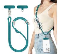 SURPHY Phone Lanyard with Patch, Adjustable Crossbody Phone Strap, Neck Phone Holder Compatible with Most Phones, Key Lanyard and more, Teal