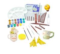 Surple Home Air Drying Clay Pottery Kit for Beginners, DIY Air Drying Clay Play Craft Set for Children & Adults with Paint & Tool Set, No Firing Required, Pottery Sculpting, Birthday Gift
