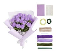 Surple Tulip Pipe Cleaner Set, Pipe Cleaner for Crafts Flower Bouquet Twister DIY Chenille Wire Tulip Bouquet Kit with Flower Bouquet Paper for Arts & Crafts Project Decoration Gift