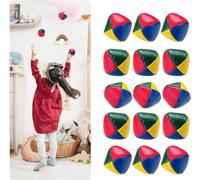Surplex 15 Packs Juggling Balls Set for Beginners, Mini Leather Durable Juggle Ball Kit, Colorful Classic Soft Juggle Balls for Kid and Adult, Creative Funny Juggle Balls for Indoor Outdoor Toy Game