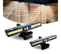 Surplex 2 Pack Clip-On Solar Lights Outdoor, 36 LED Motion Sensor Security Lights - IP65 Waterproof, 3 Lighting Modes, Dual Mount, Solar Lamps for Fence/Gutter/Garden/Patio/Walkway/Garage, Warm Light