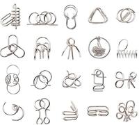 Surplex 36 Piece Metal Wire IQ Brain Teaser Puzzle Set - Mind Games for Kids & Adults - Party Bag & Stocking Fillers - Mini School Gift Party Favors with Instructions