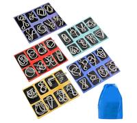 Surplex 40 Piece Metal Wire IQ Brain Teaser Puzzle Set - Mind Games for Kids & Adults - Party Bag & Stocking Fillers - Mini School Gift Party Favors with Instructions