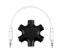 Surplex 5-Way Universal Headphone Splitter Female Aux 5 Port Audio Jack Divider to Share Music for iPhone iPad Samsung Galaxy Note Huawei LG HTC PC Laptop Mp3 Mp4 (BLACK)