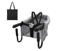 Surplex Folding Baby Hook On Seat, Fast Table Chair, Kids Removable Seat Cushion Portable & Foldable Dining Feeding Chairs, Easy Hook on Table Highchair for Travel & Home with Carry Bag, Grey