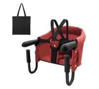 Surplex Folding Baby Hook On Seat, Fast Table Chair, Kids Removable Seat Cushion Portable & Foldable Dining Feeding Chairs, Easy Hook on Table Highchair for Travel & Home with Carry Bag, Red