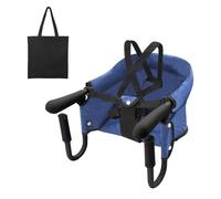 Surplex Folding Baby Hook On Seat, Fast Table Chair, Kids Removable Seat Cushion Portable & Foldable Dining Feeding Chairs, Easy Hook on Table Highchair for Travel & Home with Carry Bag, Blue