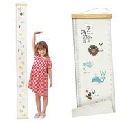 Surplex Hanging Measurement Ruler for Kids, Baby Height Growth Chart Nursery Wall Hanging Height Chart Removable Canvas Wood